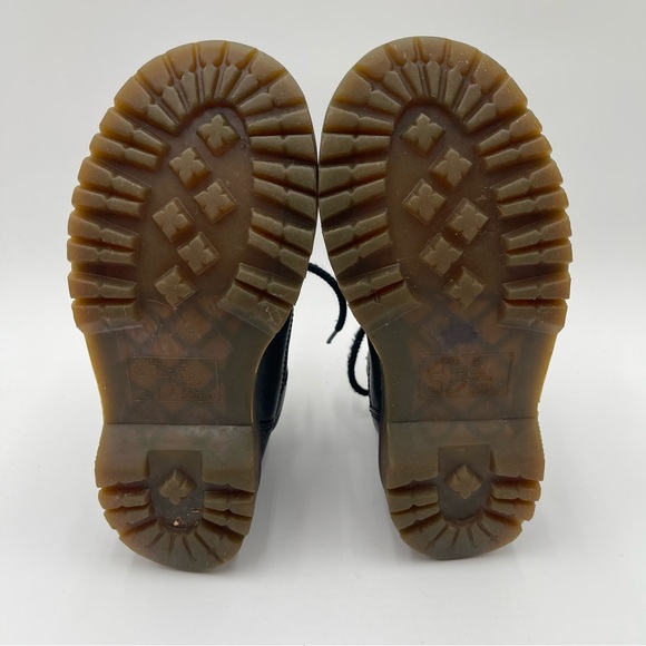 Dr. Martens 8699 Shoes Size 5 Black Leather Round Toe Lace Up Bex Sole Boots - Picture 15 of 16